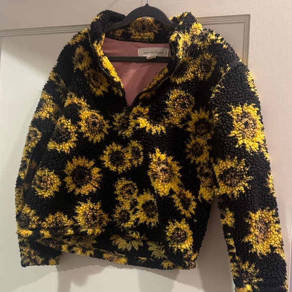 Treasure & Bond Yellow and Black Sunflower Kids Jacket